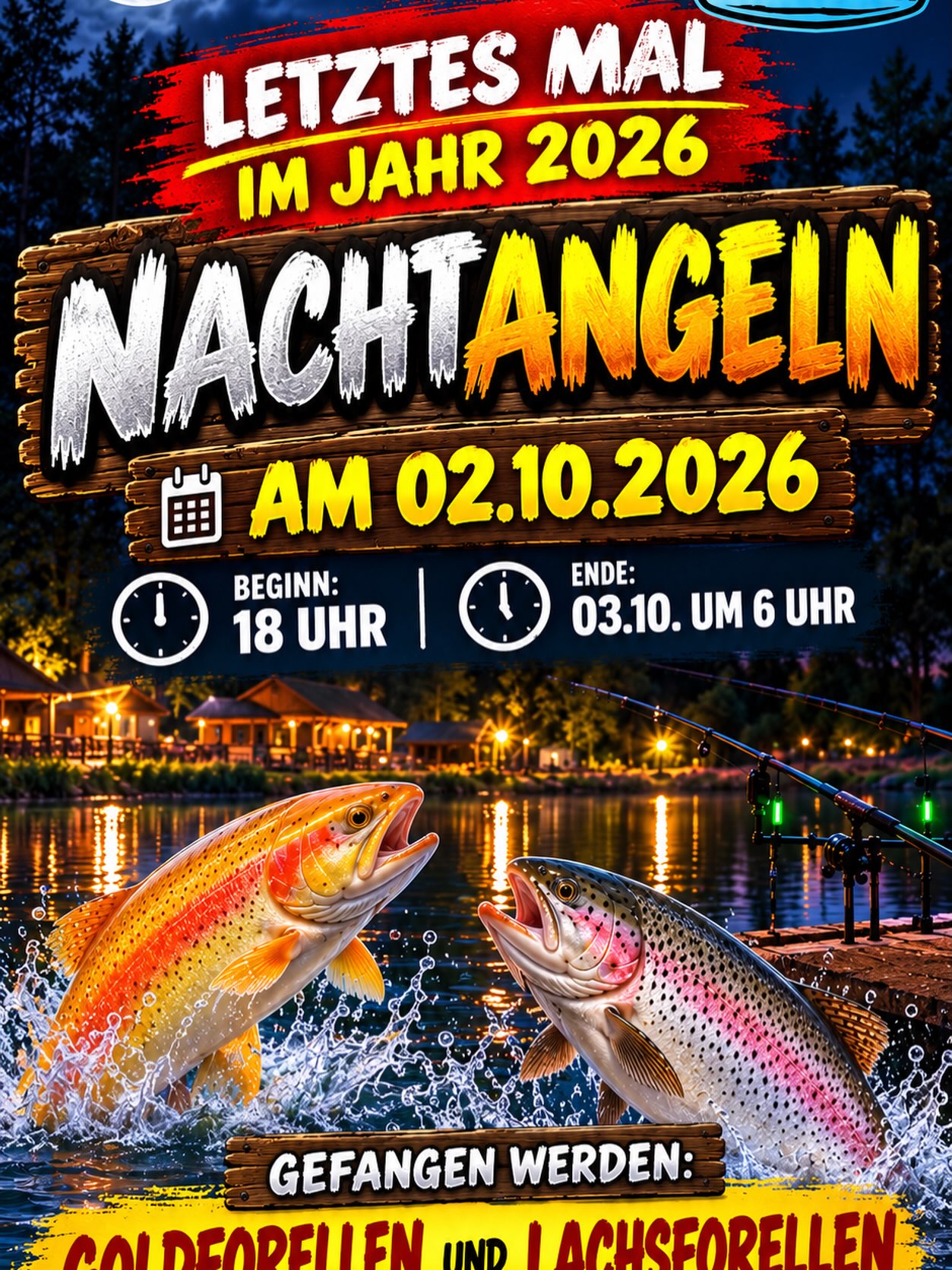 Wir werden unser letztes Nachtangeln starten.
Ich habe mich bewusst für die Zeit 18:00 bis 06:00 entschieden, damit die Tagesangler am 03.10 auch um …